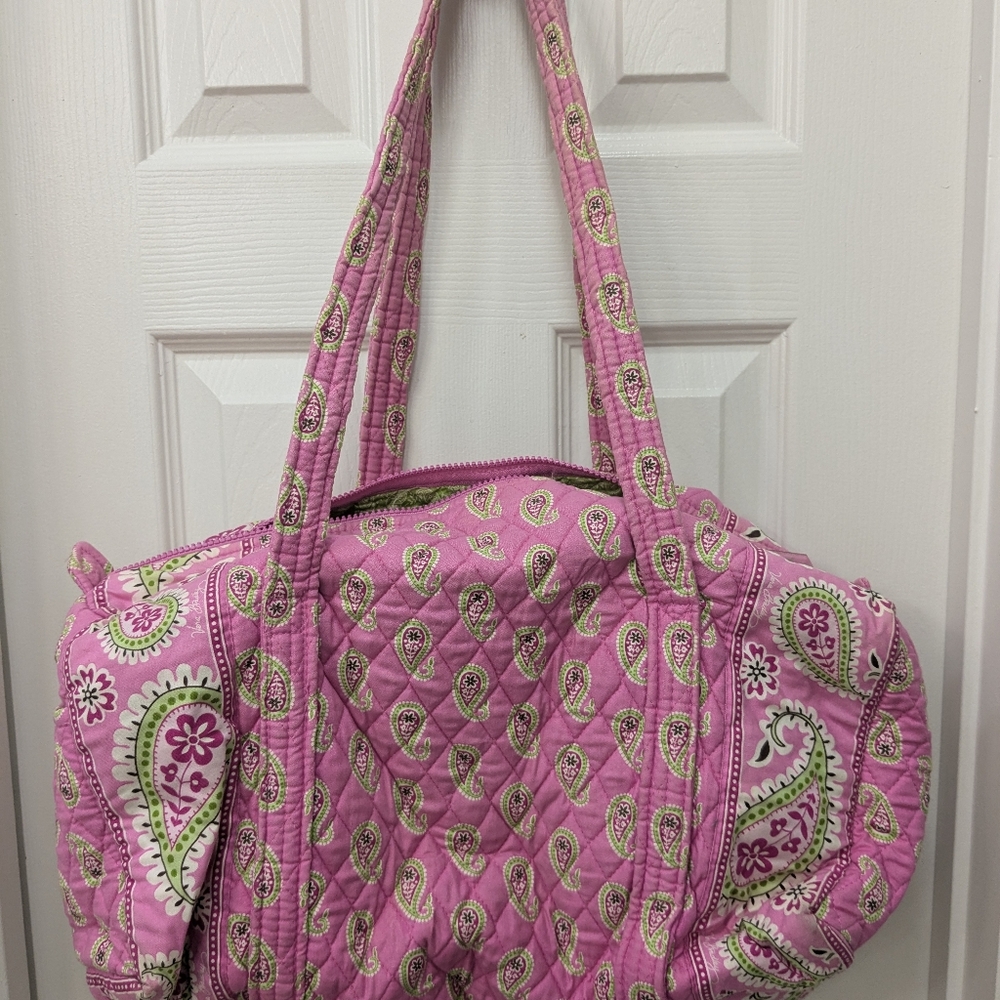 Vera Bradley Bermuda Paisley Pink Duffle Bag Retired Print